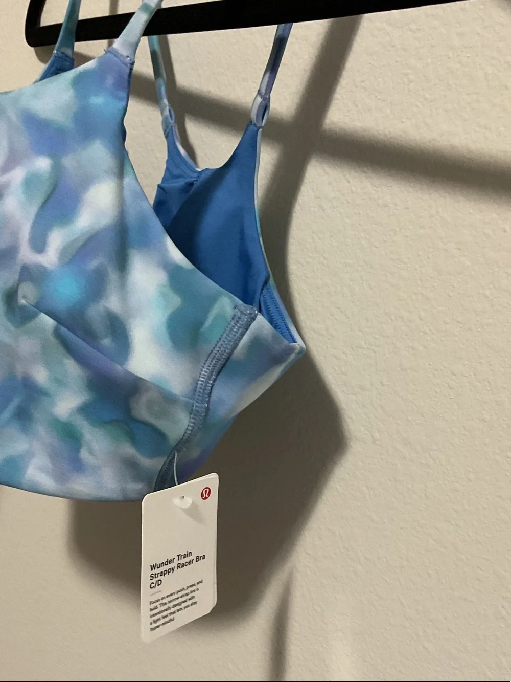 Lululemon Wunder Train Strappy Racer Bra-Size 10 C/D-Floral Glow Midi Blue Multi
